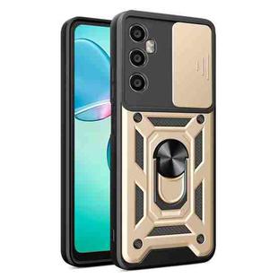 For Realme C65 4G Sliding Camera Cover Design TPU Hybrid PC Phone Case(Gold)