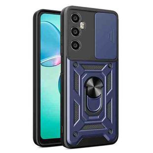 For Realme C65 4G Sliding Camera Cover Design TPU Hybrid PC Phone Case(Blue)