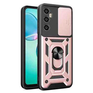 For Realme C65 4G Sliding Camera Cover Design TPU Hybrid PC Phone Case(Rose Gold)