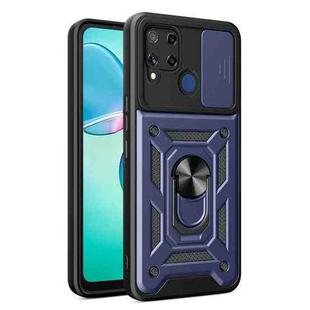 For Realme C25 / C15 Sliding Camera Cover Design TPU Hybrid PC Phone Case(Blue)