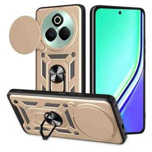 For Realme P3 Pro 5G Sliding Camera Cover Design TPU Hybrid PC Phone Case(Gold)