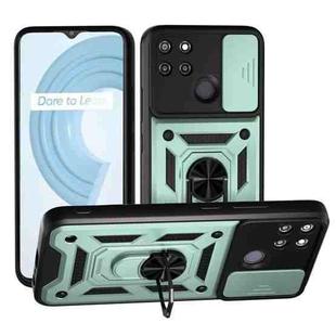 For Realme C21Y / C25Y Sliding Camera Cover Design TPU Hybrid PC Phone Case(Mint Green)
