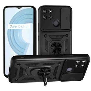 For Realme C21Y / C25Y Sliding Camera Cover Design TPU Hybrid PC Phone Case(Black)