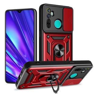 For Realme 5 Pro Sliding Camera Cover Design TPU Hybrid PC Phone Case(Red)