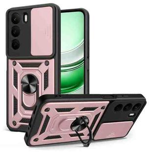 For Realme C71 4G Sliding Camera Cover Design TPU+PC Phone Case(Rose Gold)