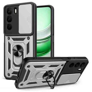 For Realme C71 4G Sliding Camera Cover Design TPU+PC Phone Case(Silver)