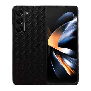 For Samsung Galaxy Z Fold5 5G Woven Texture Folding Phone Case(Black)