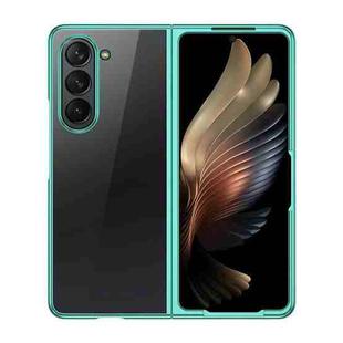 For Samsung Galaxy Z Fold5 5G Transparent Electroplating All-inclusive Folding Phone Case(Green)