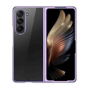 For Samsung Galaxy Z Fold5 5G Transparent Electroplating All-inclusive Folding Phone Case(Purple)