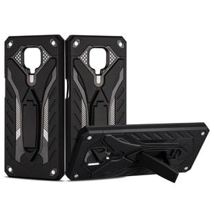 For Xiaomi Redmi Note 9s Shockproof TPU + PC Protective Case with Holder(Black)