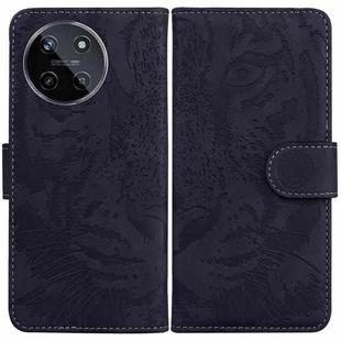 For Realme 11 4G Global Tiger Embossing Pattern Flip Leather Phone Case(Black)