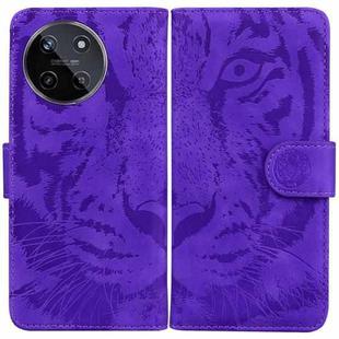 For Realme 11 4G Global Tiger Embossing Pattern Flip Leather Phone Case(Purple)