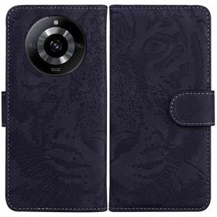 For Realme 11 5G/Narzo 60 India Version Tiger Embossing Pattern Flip Leather Phone Case(Black)