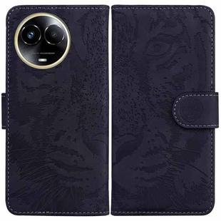 For Realme 11 5G Global Tiger Embossing Pattern Flip Leather Phone Case(Black)