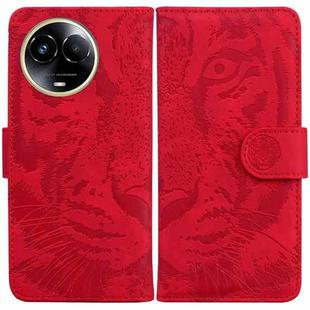 For Realme 11 5G Global Tiger Embossing Pattern Flip Leather Phone Case(Red)