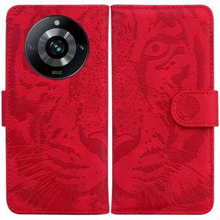 For Realme 11 Pro 5G/11 Pro+ 5G/Narzo 60 Pro 5G Tiger Embossing Pattern Flip Leather Phone Case(Red)