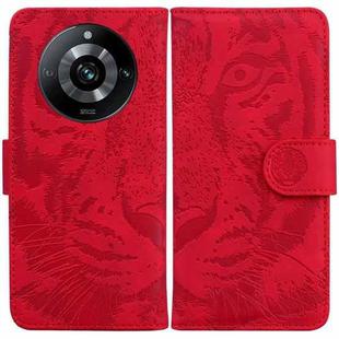 For Realme 11 Pro / 11 Pro+ / Narzo 60 Pro Tiger Embossing Pattern Flip Leather Phone Case(Red)