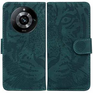 For Realme 11 Pro 5G/11 Pro+ 5G/Narzo 60 Pro 5G Tiger Embossing Pattern Flip Leather Phone Case(Green)