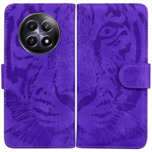 For Realme 12 5G Tiger Embossing Pattern Flip Leather Phone Case(Purple)