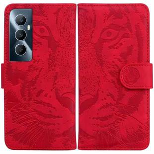For Realme C65 4G Tiger Embossing Pattern Flip Leather Phone Case(Red)