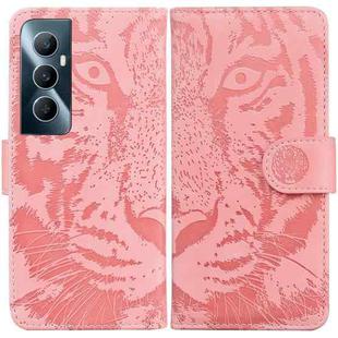 For Realme C65 4G Tiger Embossing Pattern Flip Leather Phone Case(Pink)