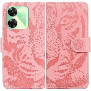 For Realme C61 / C63 / Note 60 Tiger Embossing Pattern Flip Leather Phone Case(Pink)