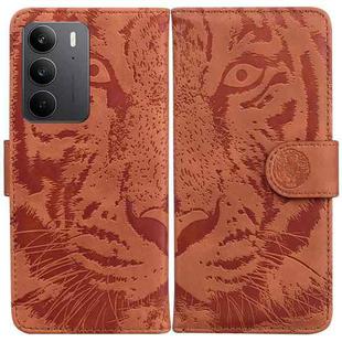 For Realme C75 Tiger Embossing Pattern Flip Leather Phone Case(Brown)