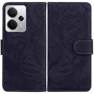 For Realme 14 Tiger Embossing Pattern Flip Leather Phone Case(Black)