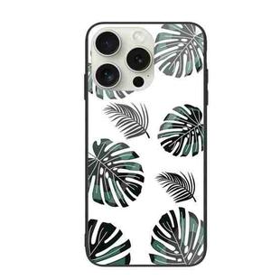 For iPhone 16 Pro Max Colorful Painted Glass Phone Case(Banana Leaf)