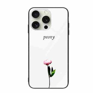 For iPhone 16 Pro Colorful Painted Glass Phone Case(A Flower)