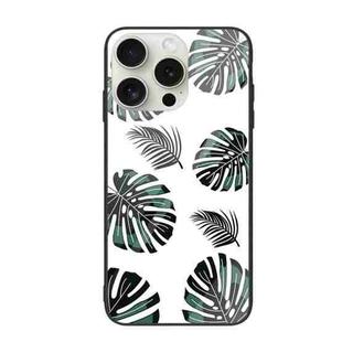 For iPhone 16 Pro Colorful Painted Glass Phone Case(Banana Leaf)