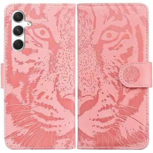 For Samsung Galaxy S24+ 5G Tiger Embossing Pattern Flip Leather Phone Case(Pink)