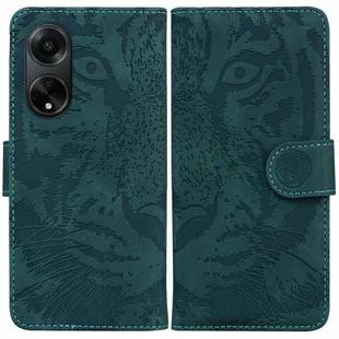 For OPPO A98 5G / F23 5G India Tiger Embossing Pattern Flip Leather Phone Case(Green)