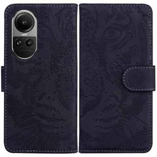 For OPPO Reno10 5G Global/Reno10 Pro Global Tiger Embossing Pattern Flip Leather Phone Case(Black)