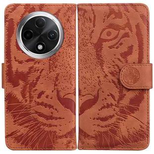 For OPPO A3 Pro 5G Tiger Embossing Pattern Flip Leather Phone Case(Brown)