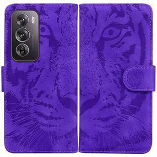 For OPPO Reno12 Pro 5G Global Tiger Embossing Pattern Flip Leather Phone Case(Purple)