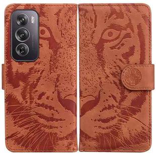 For OPPO Reno12 Pro 5G Global Tiger Embossing Pattern Flip Leather Phone Case(Brown)
