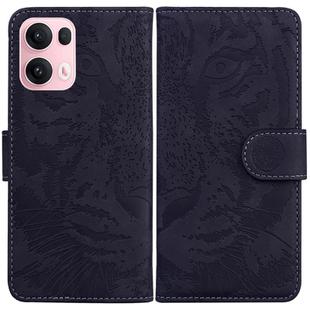 For OPPO Reno13 Pro Global Tiger Embossing Pattern Flip Leather Phone Case(Black)