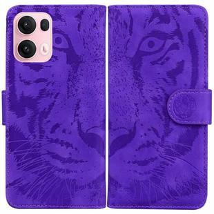 For OPPO Reno13 Pro Global Tiger Embossing Pattern Flip Leather Phone Case(Purple)