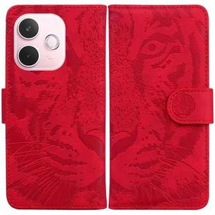 For OPPO A5 Pro 5G Tiger Embossing Pattern Flip Leather Phone Case(Red)