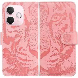 For OPPO A5 Pro 5G Tiger Embossing Pattern Flip Leather Phone Case(Pink)