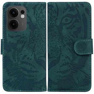 For OPPO Reno13 F 4G / 5G Tiger Embossing Pattern Flip Leather Phone Case(Green)