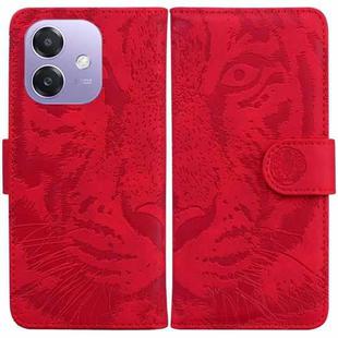 For OPPO A5x 5G / A3 4G / 5G / A3x 4G / 5G Tiger Embossing Pattern Flip Leather Phone Case(Red)