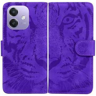For OPPO A5x 5G / A3 4G / 5G / A3x 4G / 5G Tiger Embossing Pattern Flip Leather Phone Case(Purple)