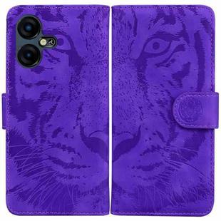 For Tecno Pova Neo 3 Tiger Embossing Pattern Flip Leather Phone Case(Purple)
