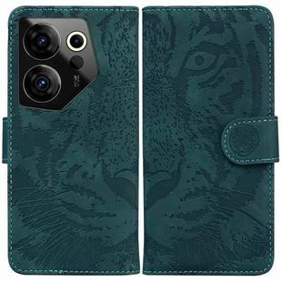 For Tecno Camon 20 Premier 5G Tiger Embossing Pattern Flip Leather Phone Case(Green)