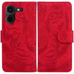 For Tecno Pova 5 Pro Tiger Embossing Pattern Flip Leather Phone Case(Red)