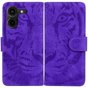 For Tecno Pova 5 Pro Tiger Embossing Pattern Flip Leather Phone Case(Purple)