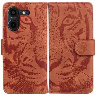 For Tecno Pova 5 Pro Tiger Embossing Pattern Flip Leather Phone Case(Brown)