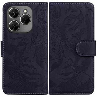 For Tecno Spark 20 Pro Tiger Embossing Pattern Flip Leather Phone Case(Black)